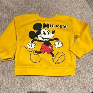 Mickey Mouse Yellow Kids Sweatshirt NWOT